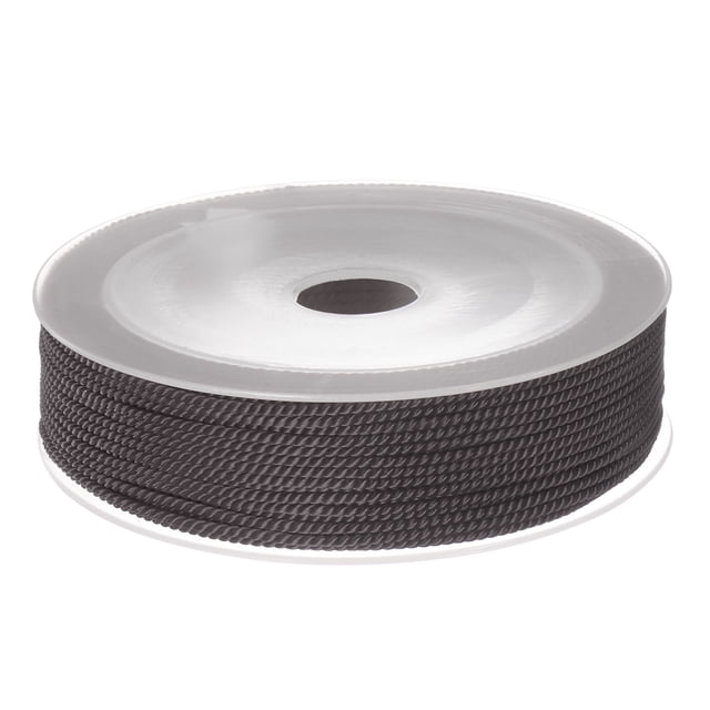 Unique Bargains Twisted Nylon Twine Thread Beading Cord 1.5mm 20M/65 Feet Extra Strong Braided Nylon String, Deep Coffee