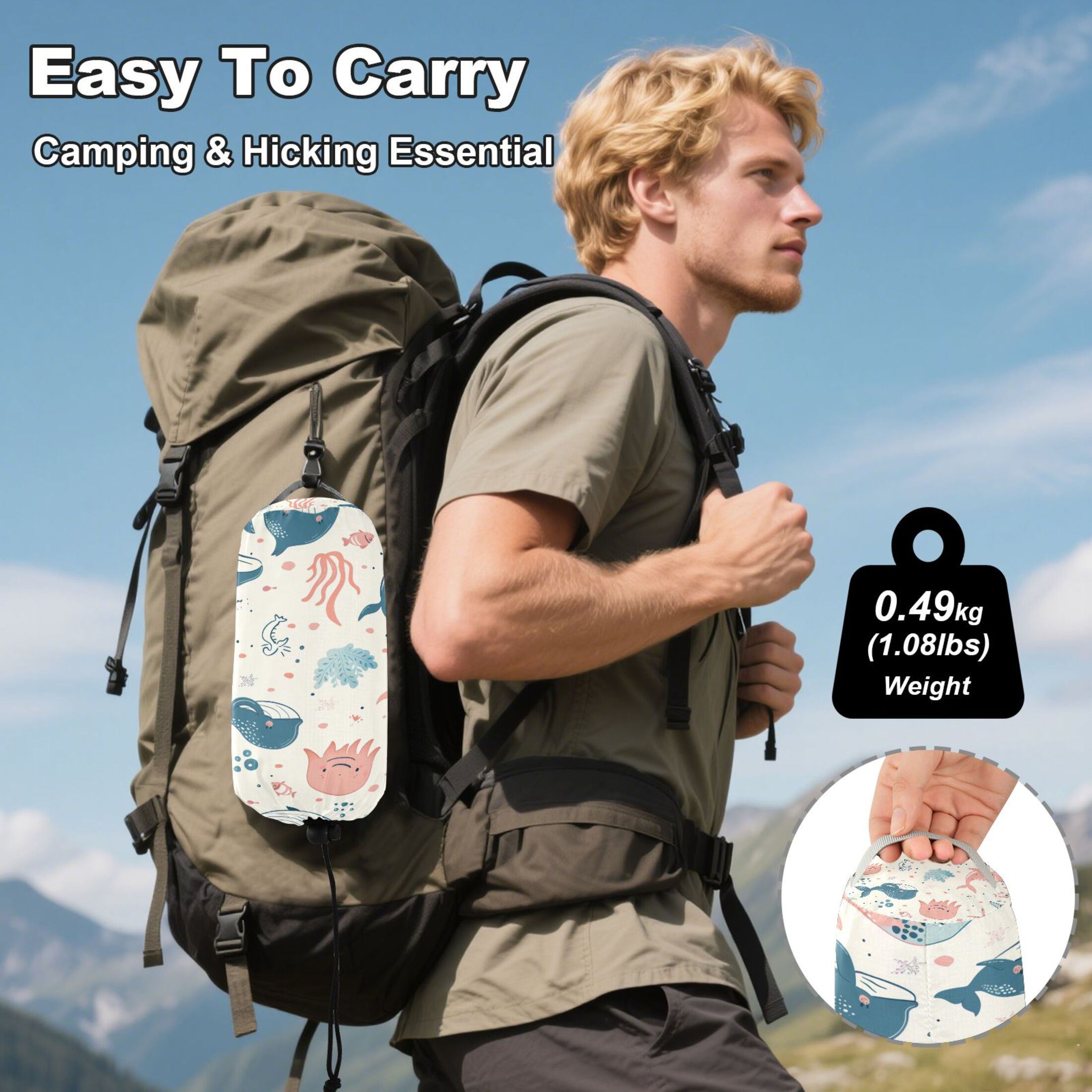 Hammock Camping Hammock Nylon Portable Hammock Travel Camping Hammock Cartoon Marine Fish