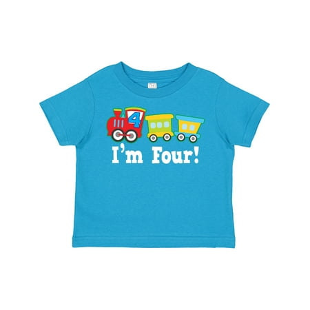 

Inktastic 4th Birthday Train Outfit Gift Toddler Boy Girl T-Shirt