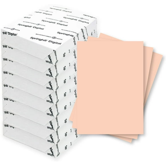 Springhill Papier de Couleur Papier Cartonné, Papier Pêche, 67lb, 147gsm, 8,5 x 11, 8 Rames /2 000 Feuilles - Carte de Vélin