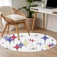 thumbnail image 4 of Round Rug 4Ft Washable Non-Slip, Red Purple Diamond Circle Area Rugs for Living Room Bedroom, Modern Geometric Middle Century Retro Indoor Floor Mats Carpet Runner for Home Decor Aesthetic, 4 of 8