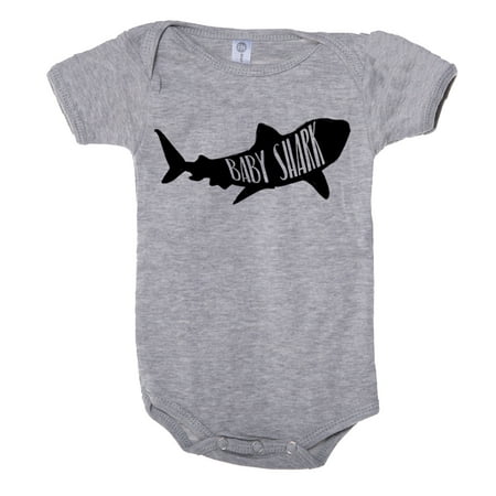 

Baby Shark Romper Baby one-piece bodysuit Newborn jumpsuit - Deep Heather CA165SHARK S1 3-6