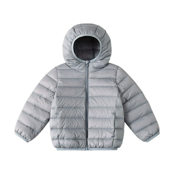 XXWXYD Kids Puffer Jacket Girls Boys Lightweight Packable Down Coat with Hood Toddler Winter Cute Hooded Solid Color Pocketed Outerwear Warm Insulated Windproof Reversible