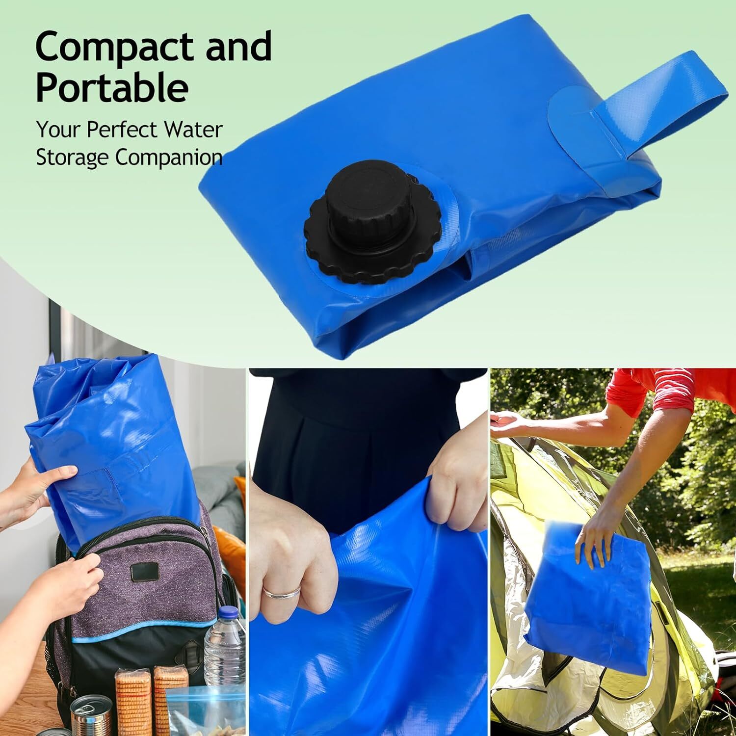FIMEI 63 Gal Collapsible Water Bladder Tank 240L Water Storage Bladder, High-Density PVC, Blue
