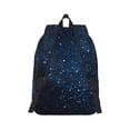 thumbnail image 3 of Daiia Blue Glitter Retro Vintage Canvas Backpack for Men and Women ,Hiking Backpack,Travel Laptop Bag for School,Large Capacity Backpack, 3 of 8