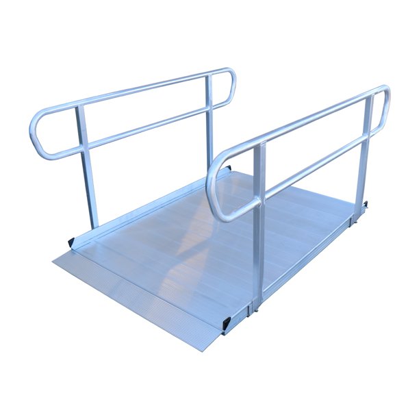 Titan 6 Foot Aluminum Wheelchair Entry Ramp With Handrails Complies