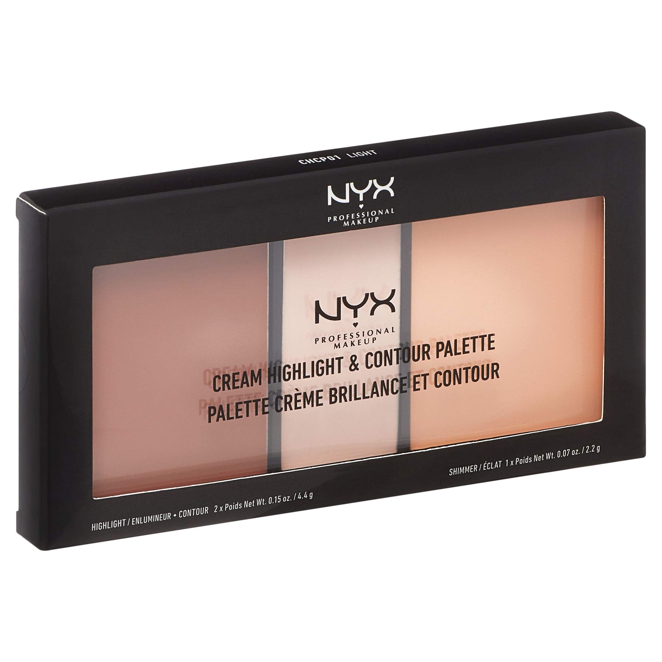 NYX Professional Makeup Cream Highlight & Contour Palette, Light