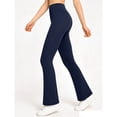 thumbnail image 6 of Seamless Yoga Pants for Women High Waisted Flare Pants Stretchy Gym Workout Pilates Leggings Athletic Trousers for Ladies Navy L, 6 of 8