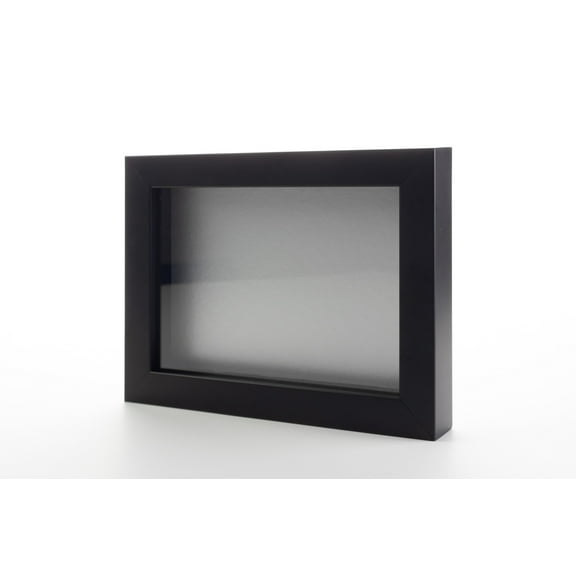 12x24 Shadow Box Frame Painted Black Real Wood with a Silver Acid-Free Backing | 3/4" of Usuable
