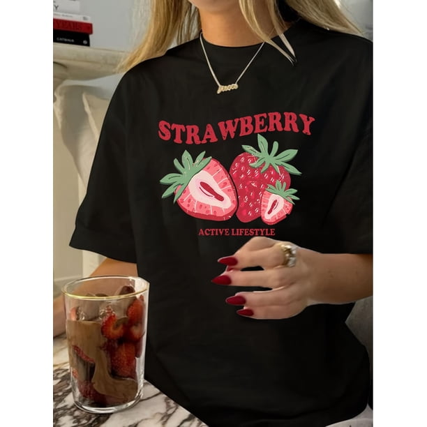 Camiseta informal con estampado vintage direccional para mujer, top deportivo de ocio