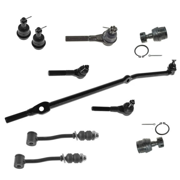 TRQ 10 pc Kit Inner Outer Tie Rod Upper Lower Ball Joint Sway Bar Link for XJ MJ PSA59825