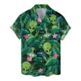 thumbnail image 4 of Funny Tropical Alien Hawaiian Shirt Aloha UFO Aliens Hawaiian Shirts Casual Short Sleeve Shirt Button Down Shirt, 4 of 7