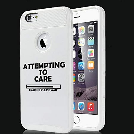 - Shockproof Impact Hard Soft Case Cover for Apple (iPhone 7 / iPhone 8) Attempting to Care Loading Please Wait Funny (White)
