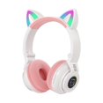 thumbnail image 2 of Auriculares con Sonido Envolvente RGB Cat Ear, Auriculares 5.0 + 3.5mm, Auriculares con Control de para Adultos Y para PC, Jue blanco Hugo Auriculares bluetooth, 2 of 9