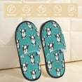 thumbnail image 2 of House Slippers for Women Men - cute boston terrier dogs puppies Lightweight House Shoes Fuzzy Slippers, Soft Slip-On Cozy House Slippers for Woman Indoor Outdoor, 2 of 7