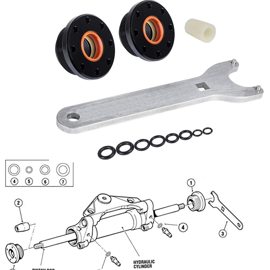 HS5157 Front Mount Hydraulic Steering Cylinder Seal Kit for Seastar