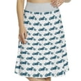 thumbnail image 1 of Women's Motorcycle Silhouettes of Motorbike A-line Printed Skirt Casual Wear, 2XL, Dark Petrol Blue Coconut, by Ambesonne, 1 of 6