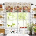 thumbnail image 3 of Fall Thanksgiving Valances for Windows Pumpkin Sunflowers Linen Texture Rod Pocket Curtain Valance Window Treatment Short Curtains for Kitchen Living Room, 60"x18", 3 of 5