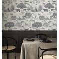 thumbnail image 6 of LTMATE Black & White Woodland Toile Wallpaper – Self-Adhesive, Non-Woven Fabric – Forest Animals & Tree Design – 120in x 24in – Eco-Friendly, No VOCs, Ideal for Boys’ Rooms & Nurseries, 6 of 6