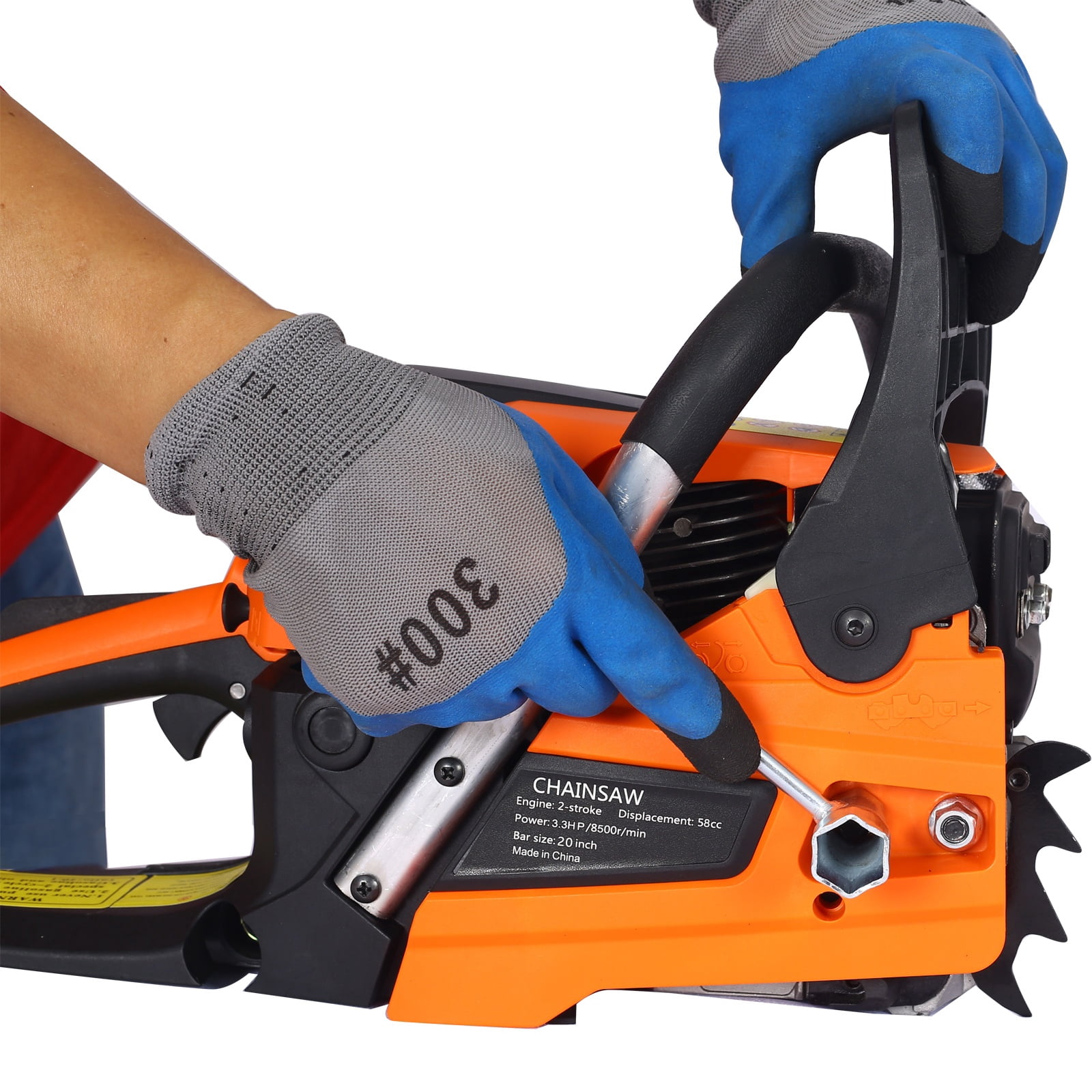 58CC Gas Chainsaw, 20" Professional Grade Chainsaw with 3.2HP Engine, Anti-Vibration & Quick Start