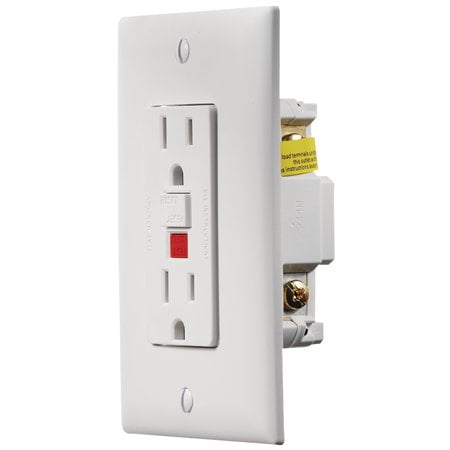 

Rv Designer White Dual Gfci Outlet W/Cover-Plate / EA