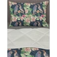 thumbnail image 3 of Leaves Comforter & Sham Bedding Set, Japanese Leaf Composition with Exotic Birds Owl Motif Avian Animals, 3 pcs Duvet Set Microfiber Filling Quilt, 5 Sizes, Multicolor, by Ambesonne, 3 of 4