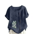 thumbnail image 1 of Túnica de Manga Corta Tops para las Mujeres Océano Pescado Impreso Blusa, Ropa Casual Ver Botón Arriba Camiseta, 1 of 4