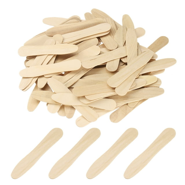 Uxcell 100PCS Cucharas de Madera para Helado, Cucharas de Madera Desechables de 75MM en Mini Paquete