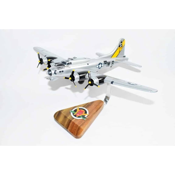 614th Bomb Squadron, 401st BG, B-17G Model, Mahogany, WWII, 1/69th Scale
