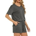 thumbnail image 4 of Fantaslook Womens Pajamas V Neck Short Sleeve Top and Shorts Outfits Casual Loungewear with Pockets, 4 of 10