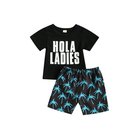 

Infant Toddler Baby Boy Short Sleeve T Shirt Tops Shorts Summer Outfits 2Pcs Set