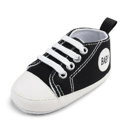 

Newborn Toddler Canvas Sneakers Baby Boy Girl Soft Sole Crib Shoes