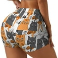 thumbnail image 2 of Sigee Funny Cats Print Women's High Waist Workout Shorts - Squat Proof, Tummy Control, Yoga and Gym Activewear-Medium, 2 of 9