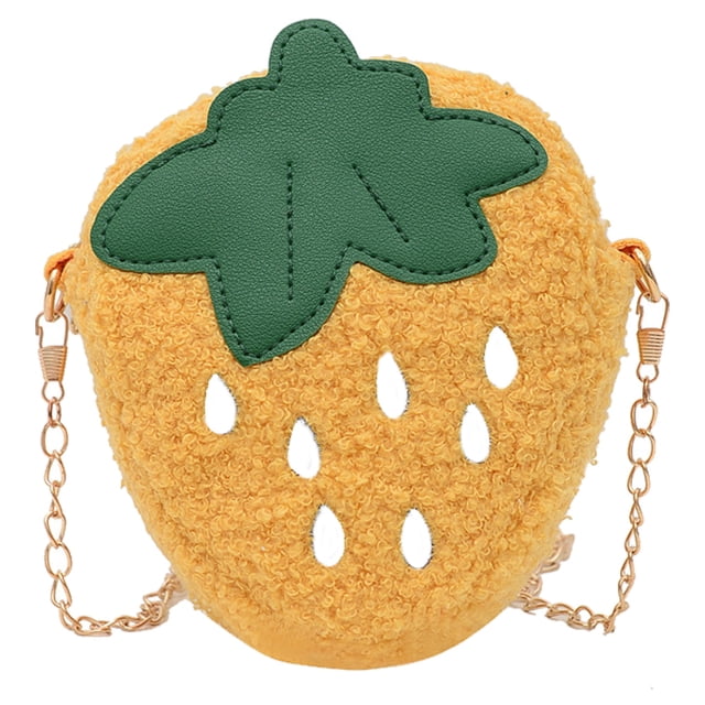 Bolso de fresa de dibujos animados Bolso de hombro para niños Bolso de Nochevieja Bolso cruzado de felpa