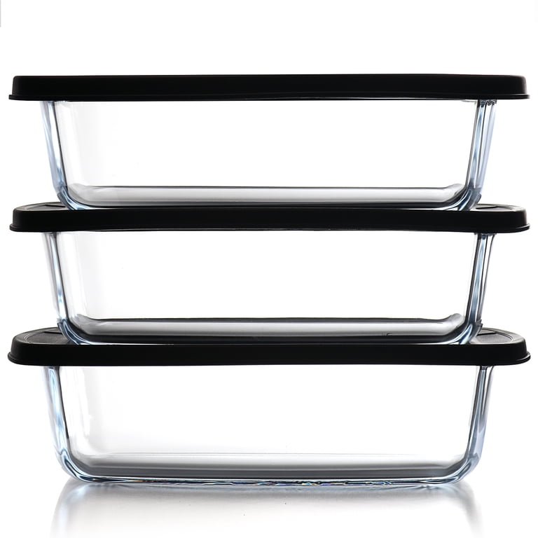 LammaLoe 6-Piece Glass Loaf Pan Set with Leakproof Lids photo 1