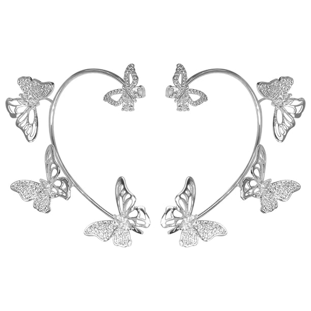 Fiudx Pendientes de Moda, Impresionante Diseño de Clip de Diamantes, Atractiva Joyería de Aleación, Perfectos para Bodas y Fiestas, Elegante Accesorio para Mujer, Ideal para Regalar.