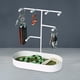 thumbnail image 5 of Soporte onizador con bandeja Soporte para colgar Torre Estante de exhibición Bandeja de almacenamiento de llaves para pendientes Misceláneas Almohadilla de cuero PU blanco Hugo Soporte organizador de joyas, 5 of 8