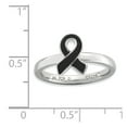 thumbnail image 4 of 925 Sterling Silver Stackable Expressions Black Enameled Awareness Ribbon Ring Size: 6; for Adults and Teens; for Women and Men, 4 of 4