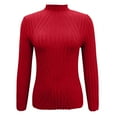 thumbnail image 4 of JJHGVB Thermal Turtleneck Long Sleeve Sweaters for Women Fitted Shirts for Women Womens Winter Sweater Tops Women Winter Sweater for Women Sweaters Red XL, 4 of 6