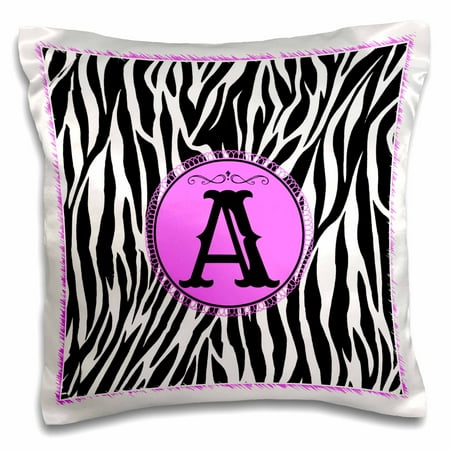 Monogram Lighting For Sale 3dRose Monogram with A initial Zebra background Hot Pink design, Pillow Case, 16 by 16-inch ()