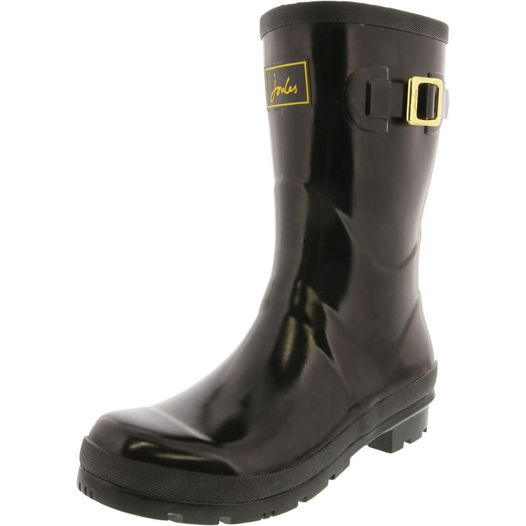 Joules Women s Kelly Welly Gloss True Black Mid Calf Rubber Rain Boot 7M