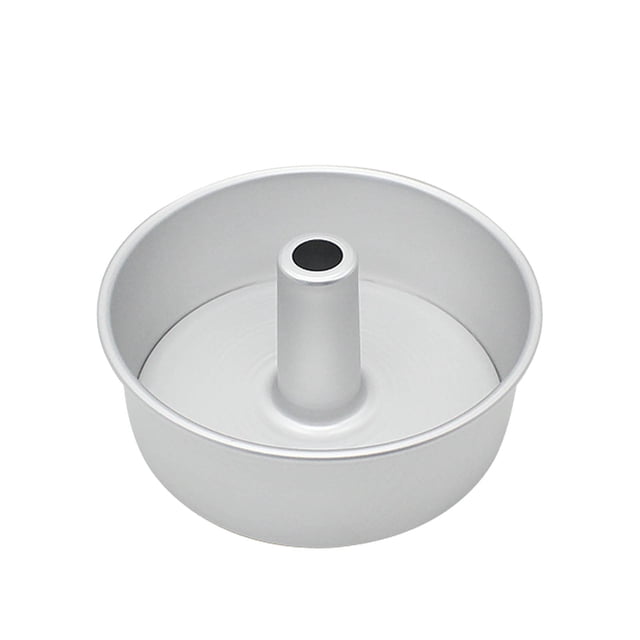 Aluminum Food Cake Pan Set with Removable Bottom for Effortless Chiffon Baking 6Inch/8Inch Round Tube Tube Pan - Anodized Alloy Flat Base and Tube Ends