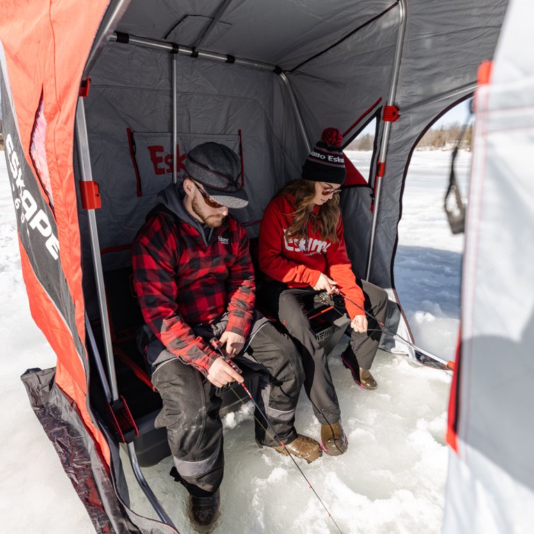 Eskimo 38400 Eskape 2600 Ice Fishing Flip Shelter with Two Side Doors, 2  Person