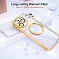 thumbnail image 6 of for iPhone 13 Pro Max Case Clear with MagSafe Full Protection Case Compatible with Camera Lens Protector Elegant Anti-Scratch Case Cover 6.7 Inch - Gold, 6 of 18