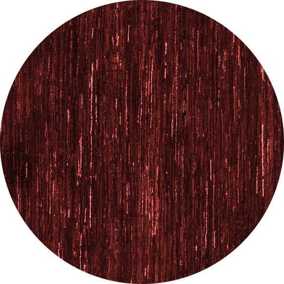 Ahgly Company Indoor Round Abstract Red Modern Area Rugs, 3' Round
