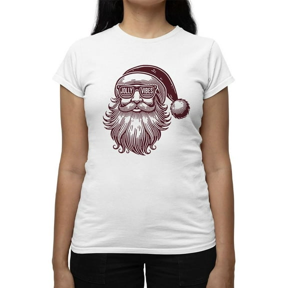 Jolly Vibes Santa - Christmas Holiday Tee