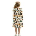 thumbnail image 2 of FKELYI Bohemian Flower Dachshund Dog Print Long Sleeve Dress Girls Tiered Swing Pleated Twirly Dress Spring Fall Pactchwork Sundress A-Line Flowy Casual Dresses, 11-12 Y, 2 of 6