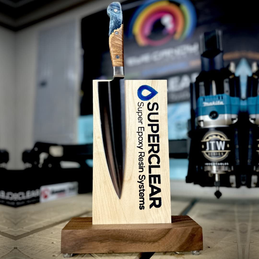 Superclear Forge Bond Knife Handle Epoxy 8 oz Kit, Flexible and Rigid Adhesive for Full and Hidden Tang Knives, High Impact Fracture Resistant, Made in the USA