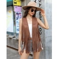 thumbnail image 6 of Yesfashion Women's Fringe Vest 70s Hippie Sleeveless Tassel Long Cardigan Jacket Cowgirl Western Tops, 6 of 8