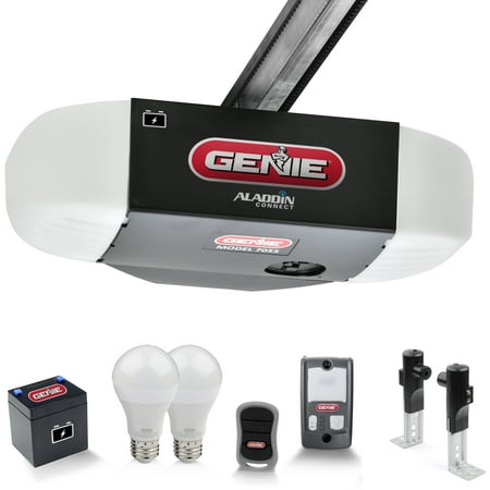 Genie - Stealth750 Essentials - 1-1/4 HPc Belt Drive Garage Door Opener with Battery Back-Up - Plus Aladdin Connect & LED light (Best Light Bulbs For Garage Door Opener)